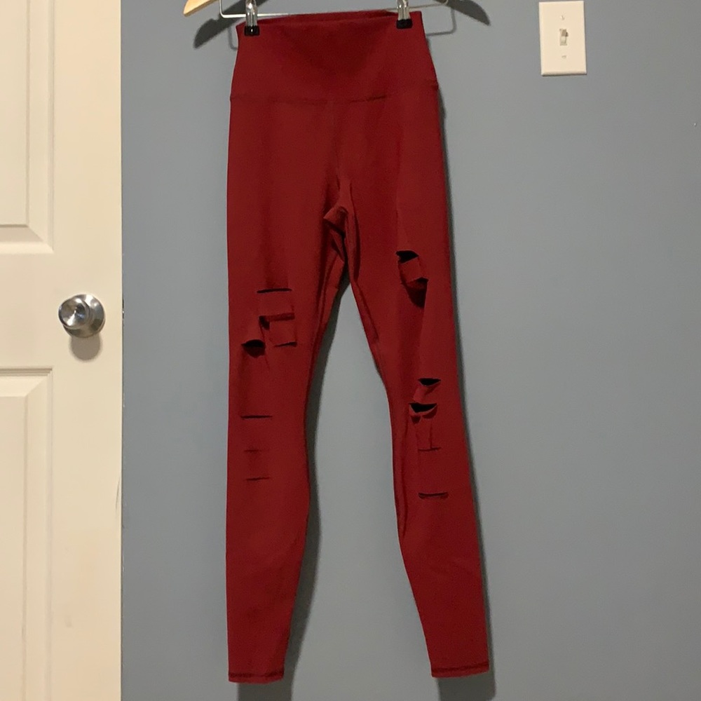 Alo Yoga high waisted ripped warrior leggings
